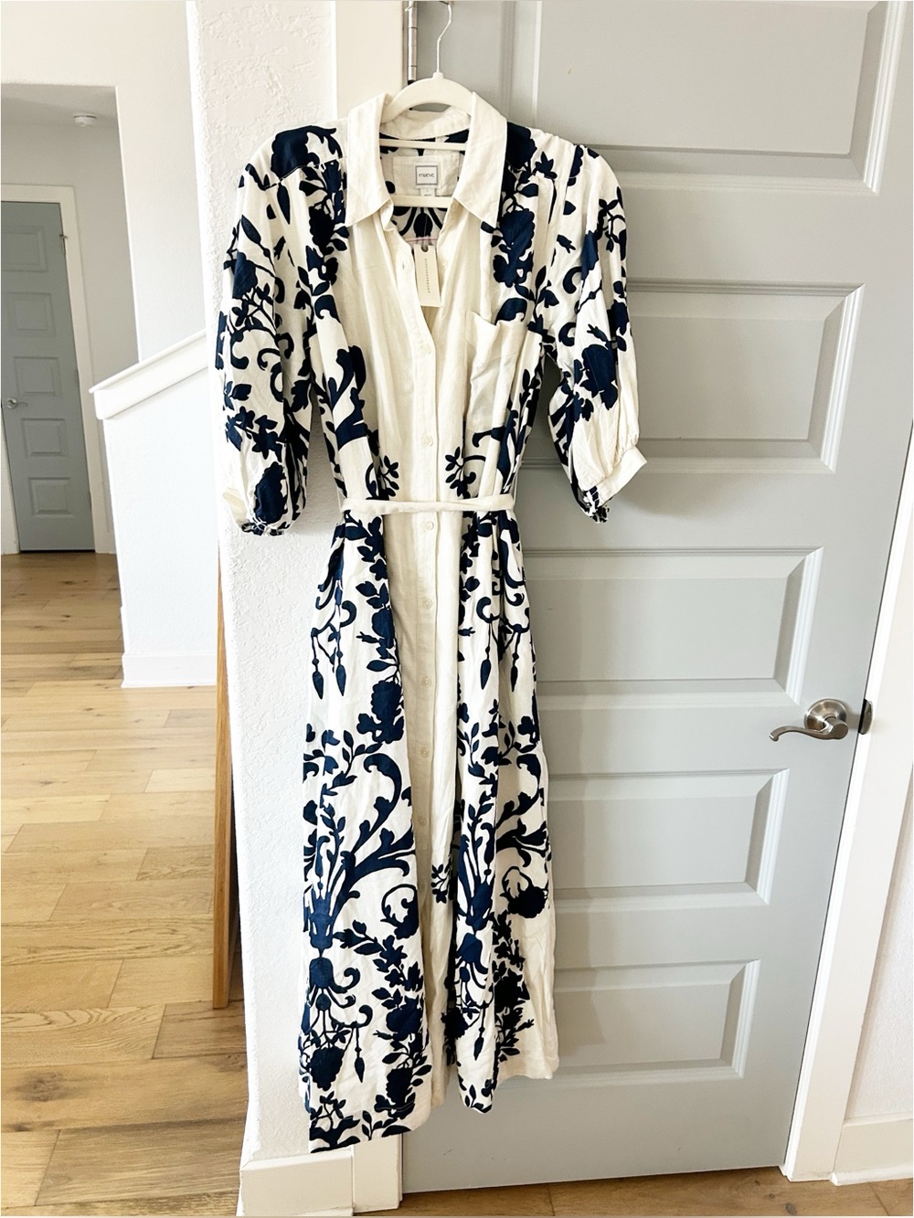 NWT Anthropologie Maeve Mona Linen Blend Maxi Shirtdress - Picture 4 of 6